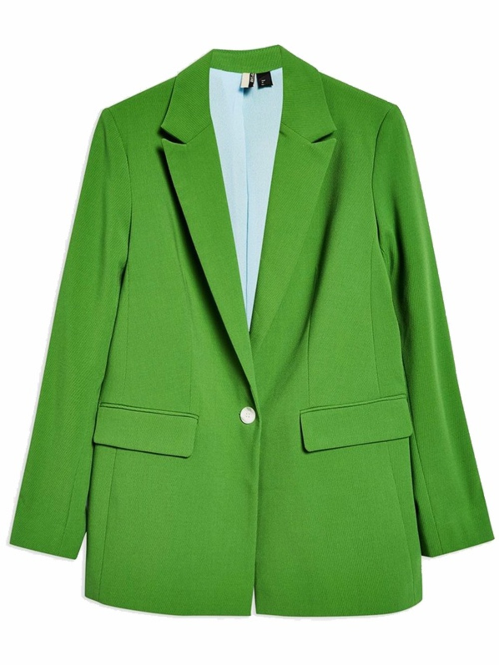 Topshop Bright Green Women’s Blazer with Contrast Blue Lining